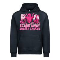 Navy Boo Scare Away Breast Cancer Urban Hoodie - texasbilliewilder