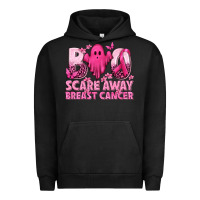 Pigment Black Boo Scare Away Breast Cancer Urban Hoodie - texasbilliewilder