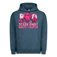 Pigment Midnight Navy Boo Scare Away Breast Cancer Urban Hoodie - texasbilliewilder