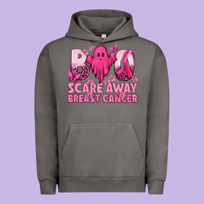 Boo Scare Away Breast Cancer Urban Hoodie Designed By Texasbilliewilder
