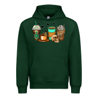 Forest Green skeleton coffee cups Urban Hoodie - Zillion Design Studio