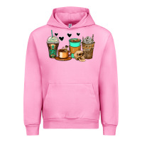 Fuchsia Pink skeleton coffee cups Urban Hoodie - Zillion Design Studio