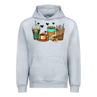 Heather Grey skeleton coffee cups Urban Hoodie - Zillion Design Studio