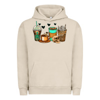Pigment French Oak skeleton coffee cups Urban Hoodie - Zillion Design Studio
