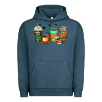 Pigment Midnight Navy skeleton coffee cups Urban Hoodie - Zillion Design Studio