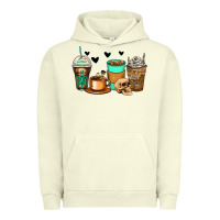 Pigment Pistachio skeleton coffee cups Urban Hoodie - Zillion Design Studio