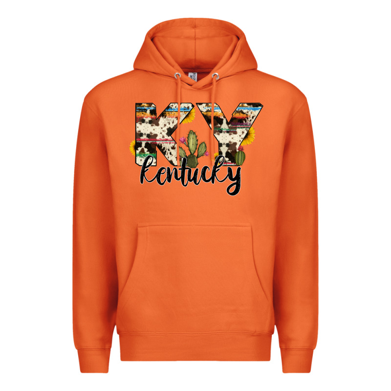 Kentucky State Cowhide Serape Cactus Premium Hoodie by RanaPortraitStore | Teevron