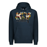 Navy kentucky state cowhide serape cactus Premium Hoodie - RanaPortraitStore