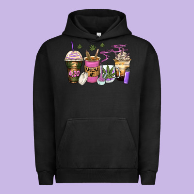 Weed Coffee Cups Urban Hoodie Designed By Zillion Design Studio
