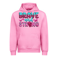 Fuchsia Pink Brave and Strong Urban Hoodie - texasbilliewilder