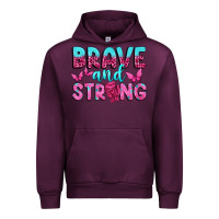 Mauve Wine Brave and Strong Urban Hoodie - texasbilliewilder