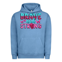 Pigment Pebble Blue Brave and Strong Urban Hoodie - texasbilliewilder