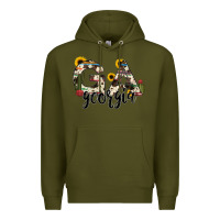 Army Green georgia state cowhide serape cactus Premium Hoodie - RanaPortraitStore