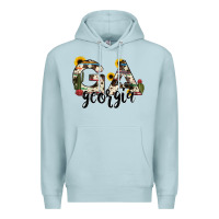 Blue Mist georgia state cowhide serape cactus Premium Hoodie - RanaPortraitStore