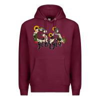 Burgundy georgia state cowhide serape cactus Premium Hoodie - RanaPortraitStore