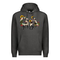 Charcoal Heather georgia state cowhide serape cactus Premium Hoodie - RanaPortraitStore
