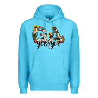Ocean Blue georgia state cowhide serape cactus Premium Hoodie - RanaPortraitStore