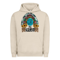 Pigment French Oak western rainbow  be kind Urban Hoodie - RanaPortraitStore