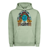 Pigment Oil Green western rainbow  be kind Urban Hoodie - RanaPortraitStore