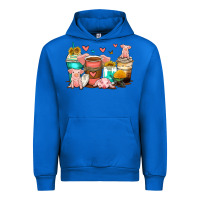 Cobalt pigs coffee cups Urban Hoodie - Zillion Design Studio