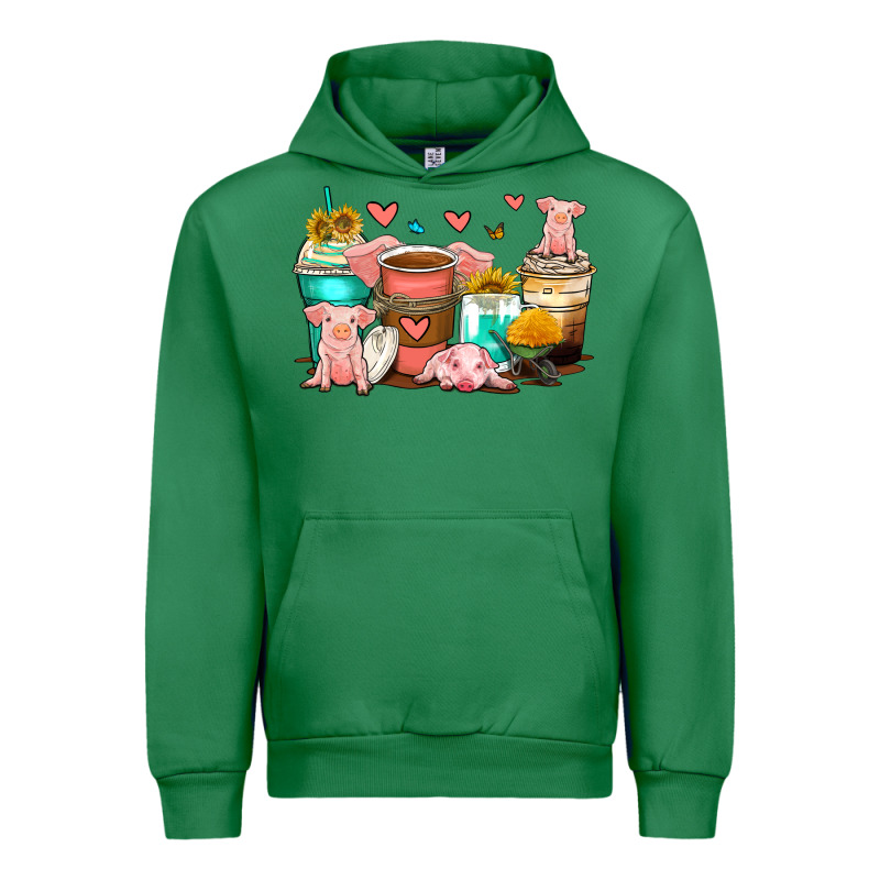 Pigs Coffee Cups Urban Hoodie by Zillion Design Studio | Teevron