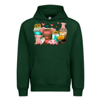 Foreset Green pigs coffee cups Urban Hoodie - Zillion Design Studio