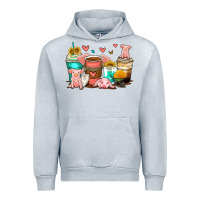 Heather Grey pigs coffee cups Urban Hoodie - Zillion Design Studio
