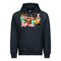 Navy pigs coffee cups Urban Hoodie - Zillion Design Studio