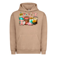 Pigment Burro pigs coffee cups Urban Hoodie - Zillion Design Studio