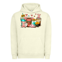 Pigment Pistachio pigs coffee cups Urban Hoodie - Zillion Design Studio