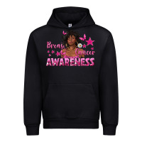 Black Breast Cancer Awareness with Afro Woman Urban Hoodie - texasbilliewilder