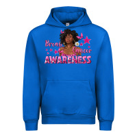 Cobalt Breast Cancer Awareness with Afro Woman Urban Hoodie - texasbilliewilder