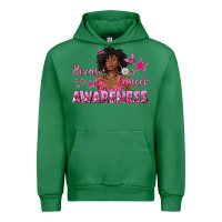 Emerald Breast Cancer Awareness with Afro Woman Urban Hoodie - texasbilliewilder