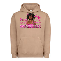 Pigment Burro Breast Cancer Awareness with Afro Woman Urban Hoodie - texasbilliewilder