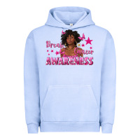 Pigment Grape Ice Breast Cancer Awareness with Afro Woman Urban Hoodie - texasbilliewilder