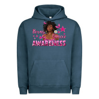 Pigment Midnight Navy Breast Cancer Awareness with Afro Woman Urban Hoodie - texasbilliewilder