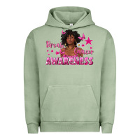 Pigment Oil Green Breast Cancer Awareness with Afro Woman Urban Hoodie - texasbilliewilder