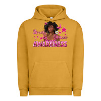 Pigment Peanut Butter Breast Cancer Awareness with Afro Woman Urban Hoodie - texasbilliewilder