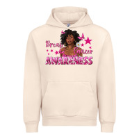 Sandshell Breast Cancer Awareness with Afro Woman Urban Hoodie - texasbilliewilder