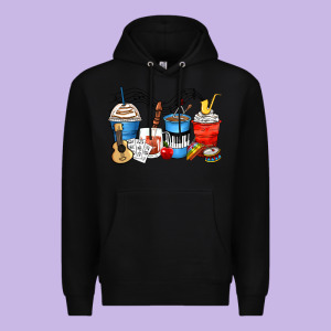 Music Teacher Coffee Cups Premium Hoodie Designed By Zillion Design Studio