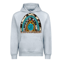 Heather Grey rainbow sunflower gemstone Urban Hoodie - RanaPortraitStore