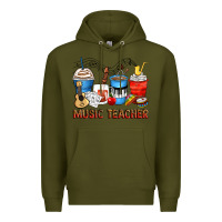Army Green music teacher coffee cups Premium Hoodie - Zillion Design Studio