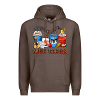 Coffee music teacher coffee cups Premium Hoodie - Zillion Design Studio