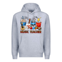 Heather Grey music teacher coffee cups Premium Hoodie - Zillion Design Studio