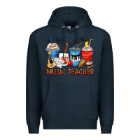 Navy music teacher coffee cups Premium Hoodie - Zillion Design Studio
