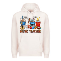 Pale Pink music teacher coffee cups Premium Hoodie - Zillion Design Studio