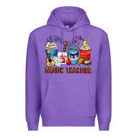 Purple music teacher coffee cups Premium Hoodie - Zillion Design Studio