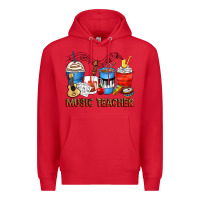 Red music teacher coffee cups Premium Hoodie - Zillion Design Studio