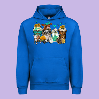 Cows Coffee Cups Urban Hoodie Designed By Zillion Design Studio