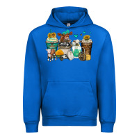 Cobalt cows coffee cups Urban Hoodie - Zillion Design Studio
